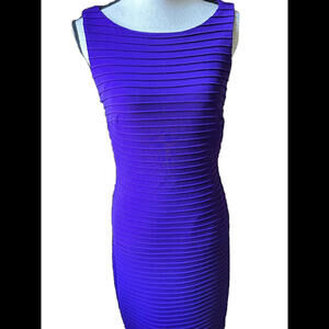 👗🟣Cache Dress Women Sz 8 Purple Knit Layered Look Maxi Dress Sz 8